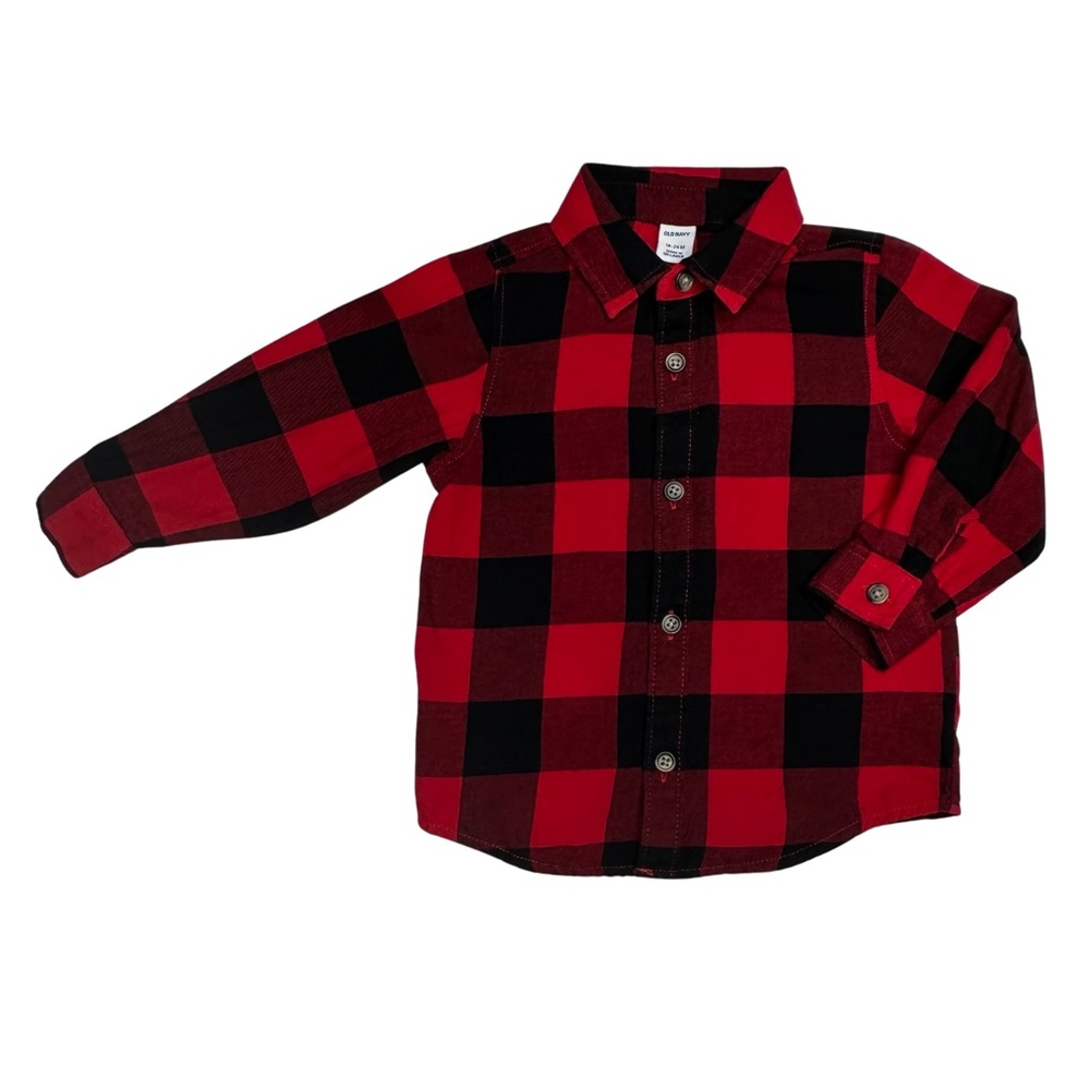 Old Navy Buffalo Plaid Flannel Button Up Shirt
